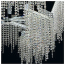 GobekUsa Crystal Tassel Chandelier: Modern Luxury Silver Hanging Lamp for Dining Room