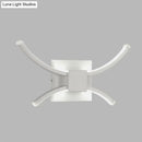 GobekUsa Modernist LED Metallic Wall Light - White Square and Curved Linear Design - Warm/White Light