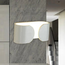 GobekUsa Modern White LED Wall Sconce with Curved Rectangle Design and Warm Light