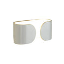 GobekUsa Modern White LED Wall Sconce with Curved Rectangle Design and Warm Light