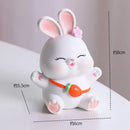 Modern white cute bunny figurine sculpture bedroom blue bow tie decor by Decorbites
