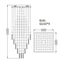 GobekUsa Crystal Ceiling Chandelier: Modern Elegant Living Room & Staircase Light Fixture