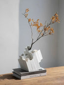 GobekUsa Geometric Ceramic Vase Block Splicing Flower Arrangement Handicrafts Home Decor