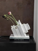 GobekUsa Geometric Ceramic Vase Block Splicing Flower Arrangement Handicrafts Home Decor