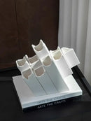 GobekUsa Geometric Ceramic Vase Block Splicing Flower Arrangement Handicrafts Home Decor