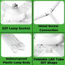 GobekUsa Deformable LED Garage Lights 80W/100W/120W Ceiling Industrial E27 Bulb