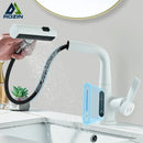 GobekUsa Digital Display Basin Faucet with 3-Way Nozzle: Pull Out, Rainfall Stream, Hot Cold Mixer