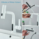 GobekUsa Digital Display Basin Faucet with 3-Way Nozzle: Pull Out, Rainfall Stream, Hot Cold Mixer