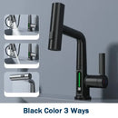 GobekUsa Digital Display Basin Faucet with 3-Way Nozzle: Pull Out, Rainfall Stream, Hot Cold Mixer