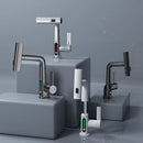 GobekUsa Digital Display Brass Basin Faucet, Hot Cold Mixer, White Single Lever