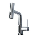 GobekUsa Digital Display Brass Basin Faucet, Hot Cold Mixer, White Single Lever