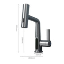 GobekUsa Digital Display Brass Basin Faucet, Hot Cold Mixer, White Single Lever