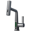 GobekUsa Digital Display Brass Basin Faucet, Hot Cold Mixer, White Single Lever