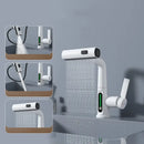 GobekUsa Digital Display Brass Basin Faucet, Hot Cold Mixer, White Single Lever