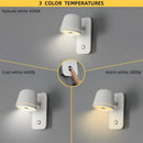 GobekUsa Dimmable LED Wall Sconce with Adjustable Brightness and 3-CCT Rotation
