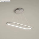 GobekUsa Modern LED Restaurant Ceiling Fixture with Ellipse Metal Shade in Black/White, Warm/White Light