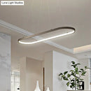 GobekUsa Modern LED Restaurant Ceiling Fixture with Ellipse Metal Shade in Black/White, Warm/White Light