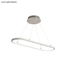GobekUsa Modern LED Restaurant Ceiling Fixture with Ellipse Metal Shade in Black/White, Warm/White Light