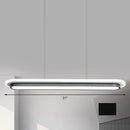 GobekUsa Nordic Style Black & White Elliptical Island LED Suspension Lamp - Modern Acrylic Lighting for Table