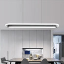 GobekUsa Nordic Style Black & White Elliptical Island LED Suspension Lamp - Modern Acrylic Lighting for Table