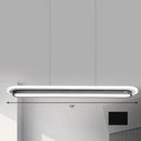 GobekUsa Nordic Style Black & White Elliptical Island LED Suspension Lamp - Modern Acrylic Lighting for Table