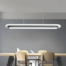 GobekUsa Nordic Style Black & White Elliptical Island LED Suspension Lamp - Modern Acrylic Lighting for Table