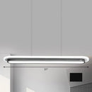 GobekUsa Nordic Style Black & White Elliptical Island LED Suspension Lamp - Modern Acrylic Lighting for Table
