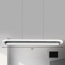 GobekUsa Nordic Style Black & White Elliptical Island LED Suspension Lamp - Modern Acrylic Lighting for Table