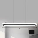 GobekUsa Nordic Style Black & White Elliptical Island LED Suspension Lamp - Modern Acrylic Lighting for Table