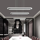 GobekUsa Nordic Style Black & White Elliptical Island LED Suspension Lamp - Modern Acrylic Lighting for Table