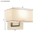 GobekUsa Modern White Fabric LED Wall Sconce for Bedroom Lighting