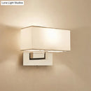 GobekUsa Modern White Fabric LED Wall Sconce for Bedroom Lighting