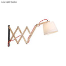 GobekUsa White Wall Lamp with Extendable Arm - Cylinder Fabric Shade Sconce for Living Room
