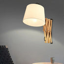 GobekUsa White Wall Lamp with Extendable Arm - Cylinder Fabric Shade Sconce for Living Room