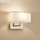 GobekUsa Modern White Fabric LED Wall Sconce for Bedroom Lighting