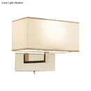 GobekUsa Modern White Fabric LED Wall Sconce for Bedroom Lighting