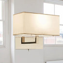 GobekUsa Modern White Fabric LED Wall Sconce for Bedroom Lighting