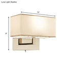 GobekUsa Modern White Fabric LED Wall Sconce for Bedroom Lighting