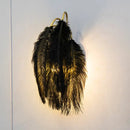GobekUsa Modern Metal Wall Sconce with Feather Shade - Bedroom Wall Lighting (2 Lights)