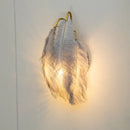 GobekUsa Modern Metal Wall Sconce with Feather Shade - Bedroom Wall Lighting (2 Lights)