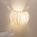 GobekUsa Modern Metal Wall Sconce with Feather Shade - Bedroom Wall Lighting (2 Lights)