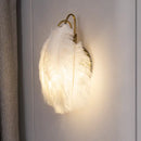 GobekUsa Modern Metal Wall Sconce with Feather Shade - Bedroom Wall Lighting (2 Lights)