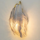 GobekUsa Modern Metal Wall Sconce with Feather Shade - Bedroom Wall Lighting (2 Lights)