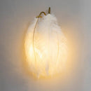 GobekUsa Modern Metal Wall Sconce with Feather Shade - Bedroom Wall Lighting (2 Lights)