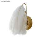 GobekUsa Feather Wall Sconce: Stylish and Simplistic Single-Bulb Light for Girls Bedroom