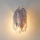 GobekUsa Feather Wall Sconce: Stylish and Simplistic Single-Bulb Light for Girls Bedroom