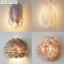 GobekUsa Feather Wall Sconce: Stylish and Simplistic Single-Bulb Light for Girls Bedroom