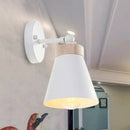 GobekUsa Modern Bedside Sconce with Adjustable Metallic Shade - Black/White Finish Wall Lamp