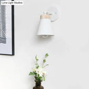 GobekUsa Modern Bedside Sconce with Adjustable Metallic Shade - Black/White Finish Wall Lamp