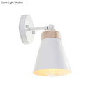 GobekUsa Modern Bedside Sconce with Adjustable Metallic Shade - Black/White Finish Wall Lamp